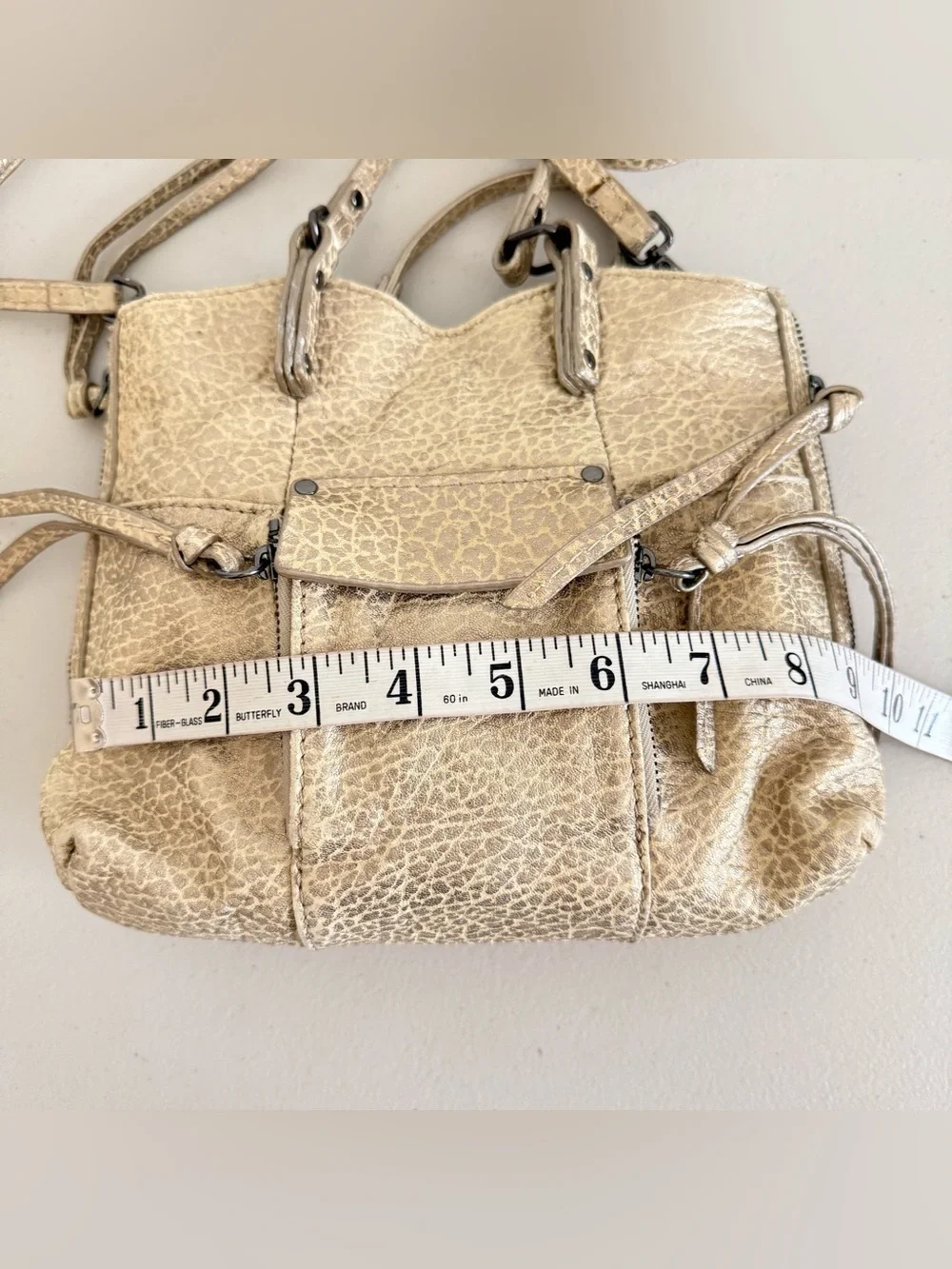 KOOBA Gold Leather Metallic Mini Crossbody Purse